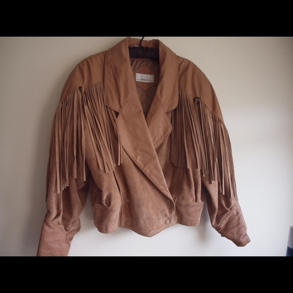 Vintage Fringe Leather Coat